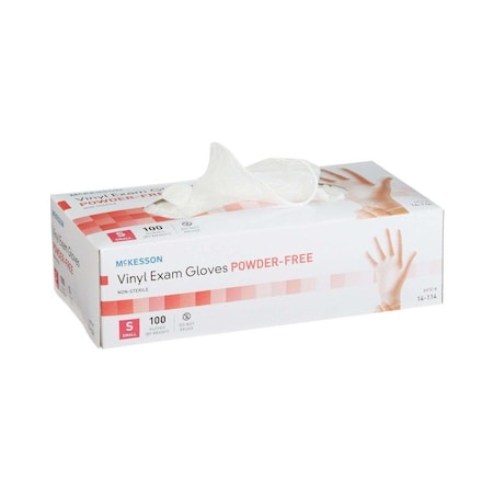 Mckesson Disposable Gloves, Exam Grade, Vinyl, Beaded Cuff, Powder-Free, S, 100 PK, Clear 14-114